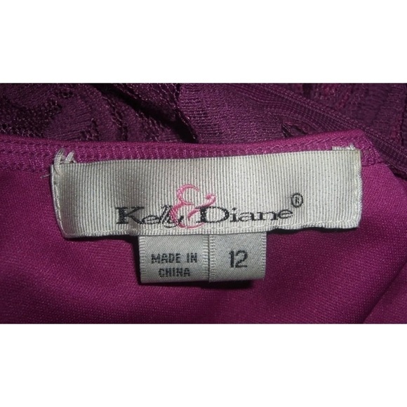 Kelly & Diane Dress Purple Lace Bohemian Boho Chic Bell Sleeves Daisy Jones 12 - Picture 8 of 10